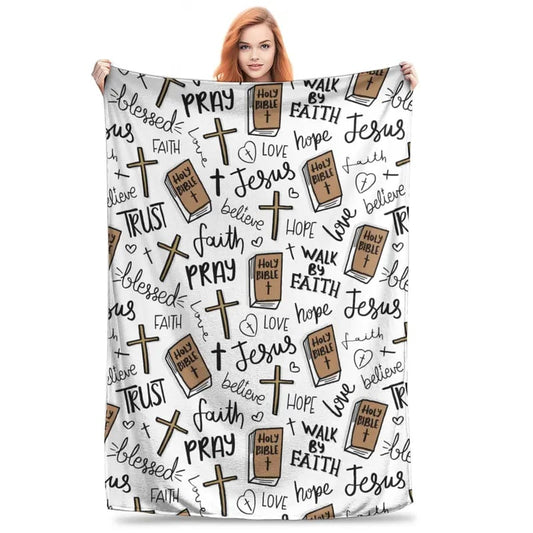 ✝️Super Soft Christian Bible Jesus Throw Blanket