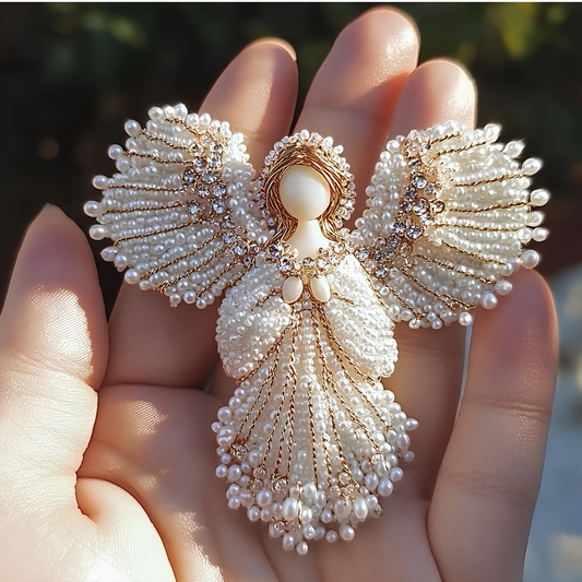 LAST DAY 50% OFF💖Handmade Pearl Angel Brooch