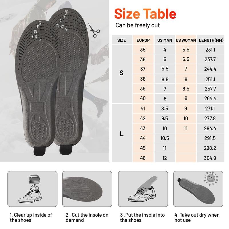Heated Insoles with Remote Control 3 Heat Settings