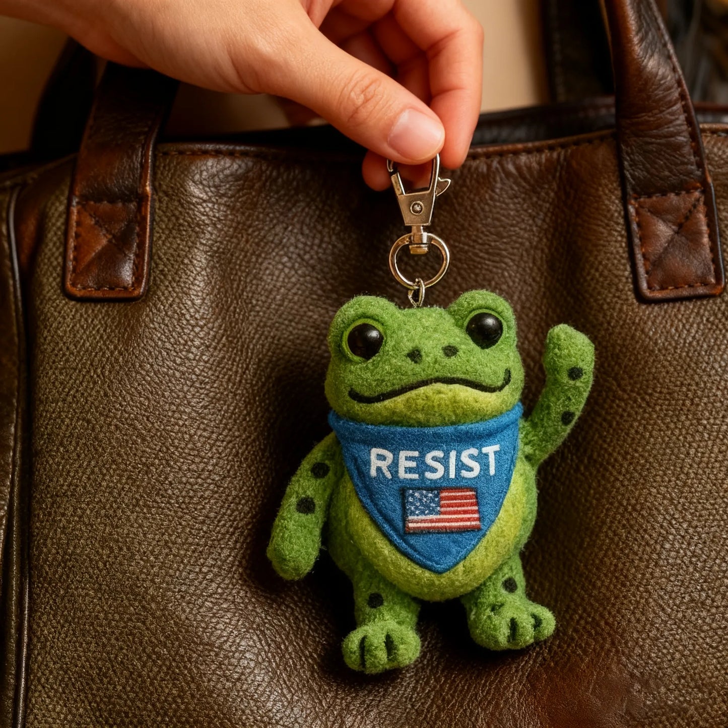 🐸 Portland Frog Reminder Keychain 💪