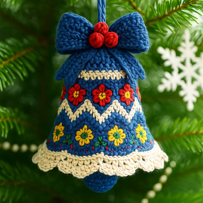 Handmade Christmas Magic 🎄 – DIY Crochet Bell Ornament Kit (Perfect Gift for Holiday Season)