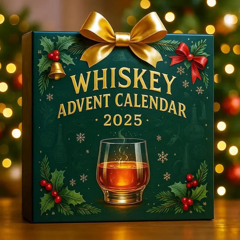 🥃 2025 Edition Whiskey Christmas Calendar Gift Box 🎄✨ | 24 Daily Acrylic Flat Whiskey Samples (Non-Physical) 🎅🛎️ | Power-Free, Ideal Christmas Party Gift & Festive Home/Kitchen Decoration 🏠🎁