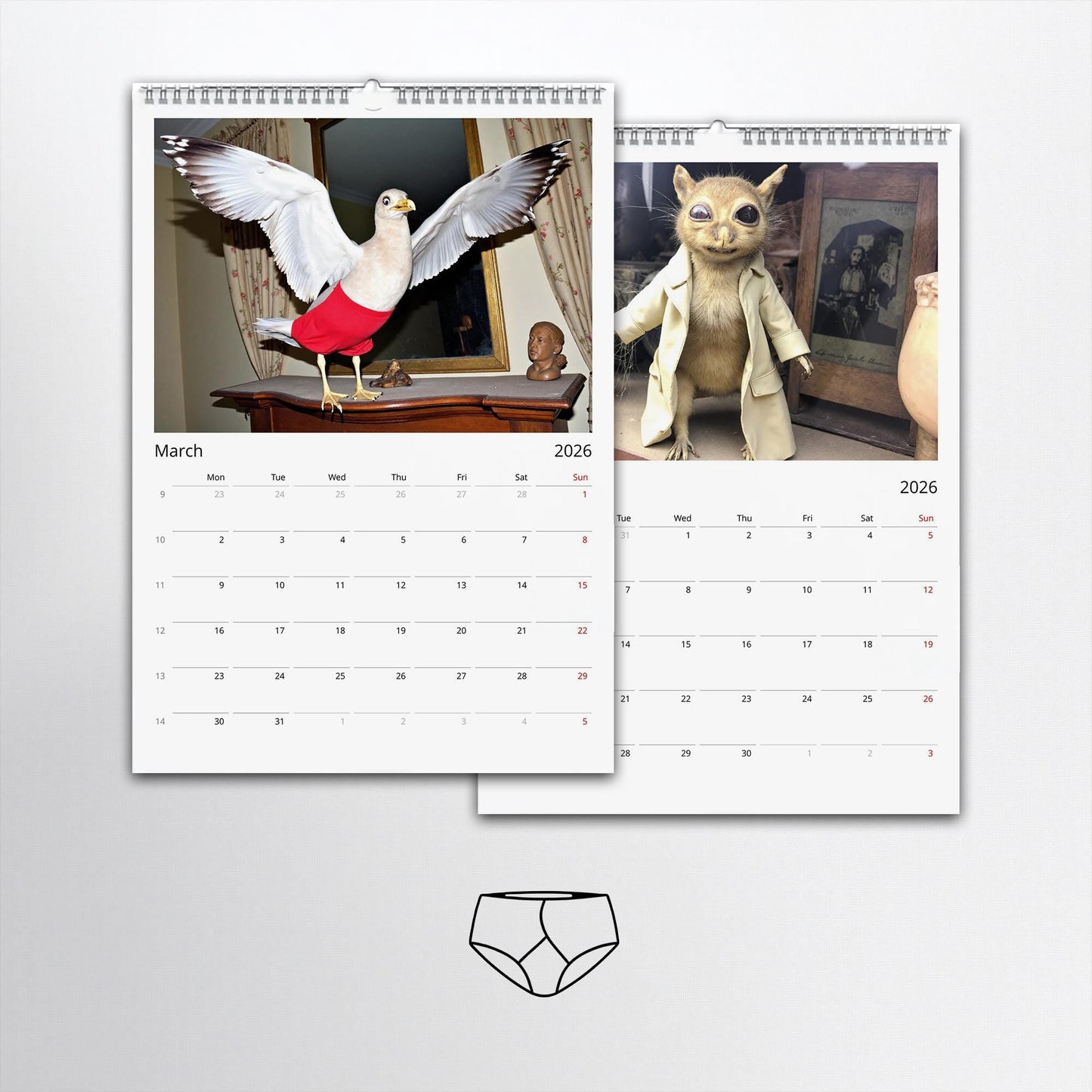 2026 Bad Taxidermy Wall Calendar – Weird, Gross & Hilariously Awful Taxidermy