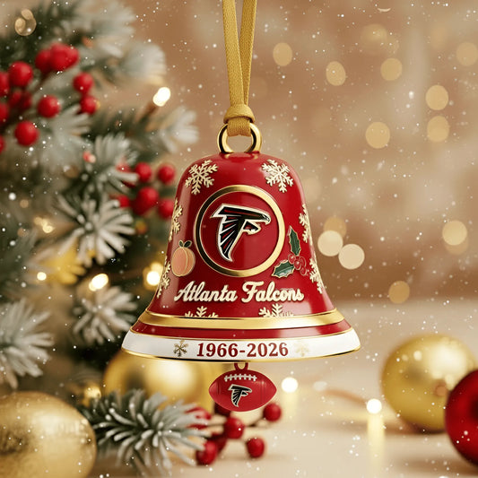Atlanta Falcons 60th Anniversary Christmas Bell Ornament