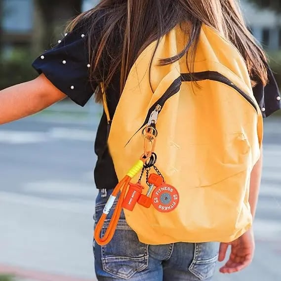 💪Fitness Keychain Set - MSilicone Dumbbell Kettlebell Weight Plate Keychains