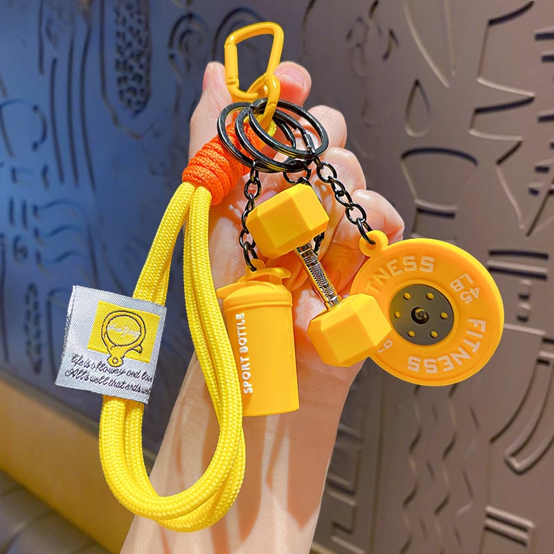 💪Fitness Keychain Set - MSilicone Dumbbell Kettlebell Weight Plate Keychains