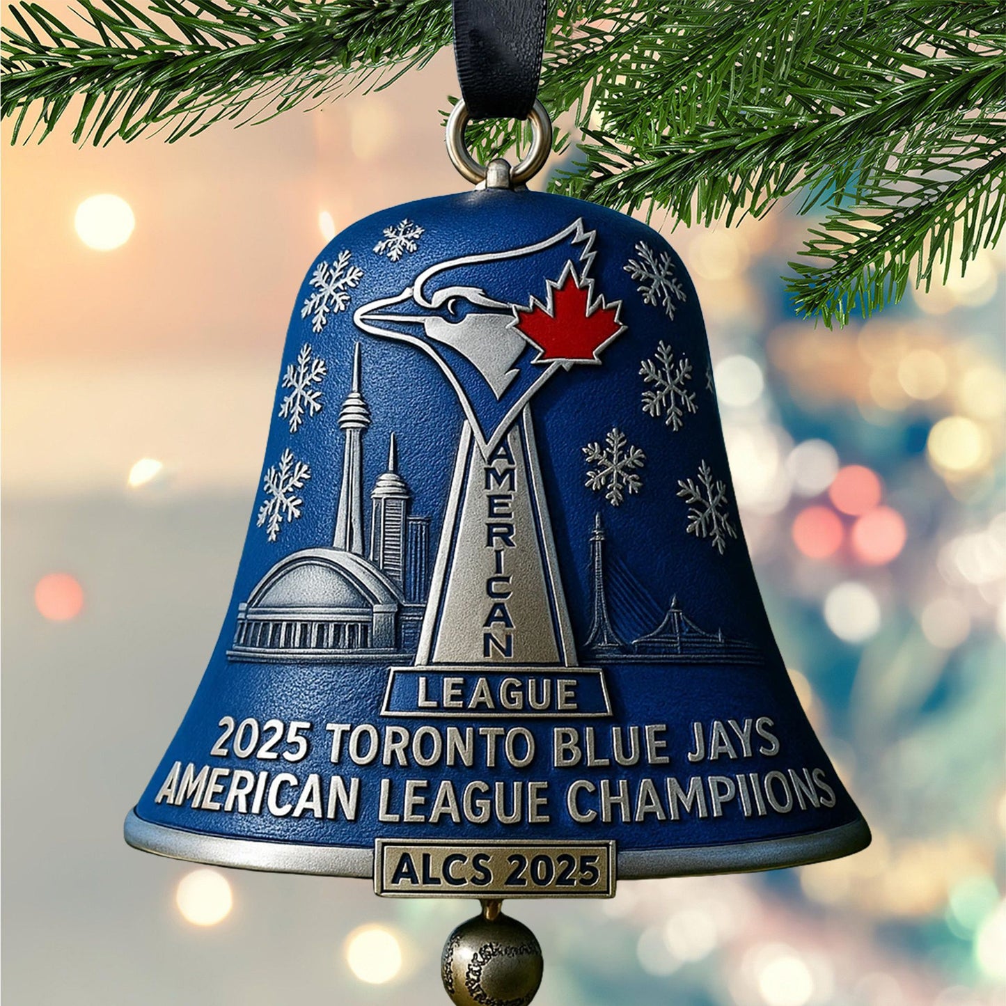 2025 Toronto Blue Jays ALCS Champions Christmas Bell Ornament