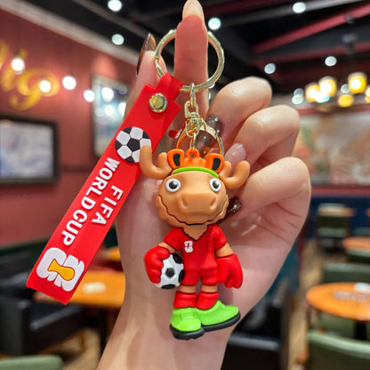 2026 World Cup keychain cartoon mascot pendant fan merchandise car decoration