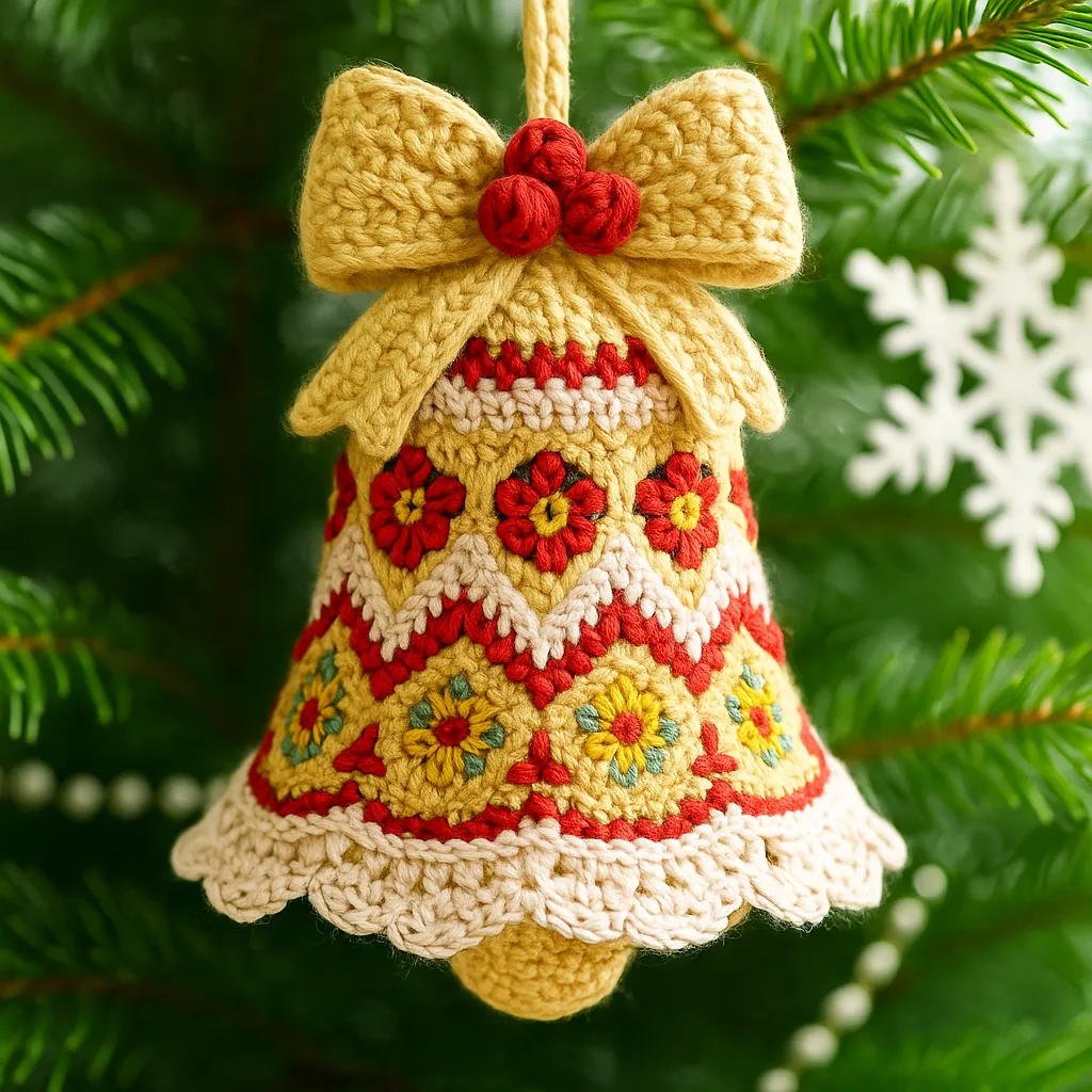 Handmade Christmas Magic 🎄 – DIY Crochet Bell Ornament Kit (Perfect Gift for Holiday Season)