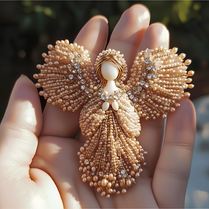 LAST DAY 50% OFF💖Handmade Pearl Angel Brooch