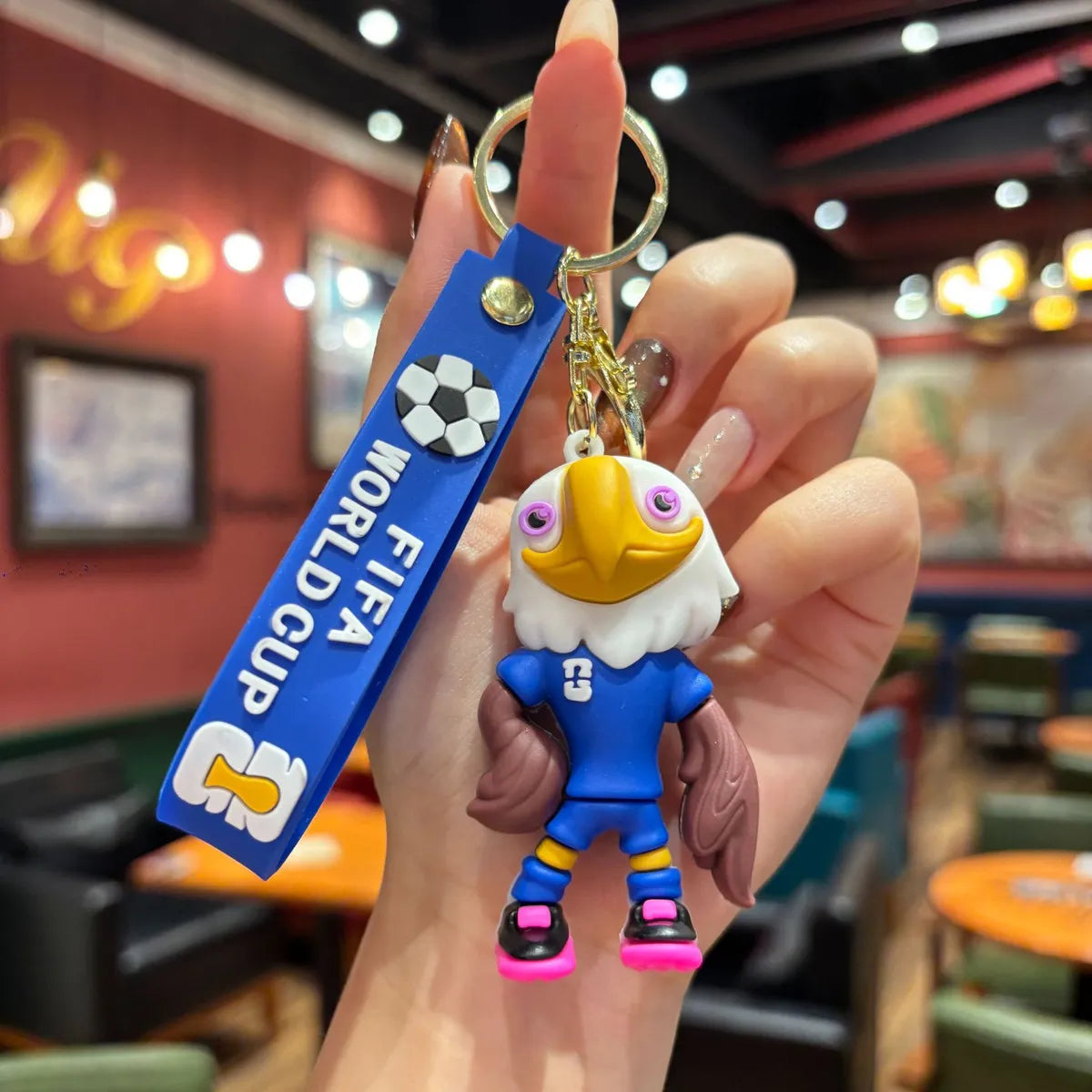 2026 World Cup keychain cartoon mascot pendant fan merchandise car decoration