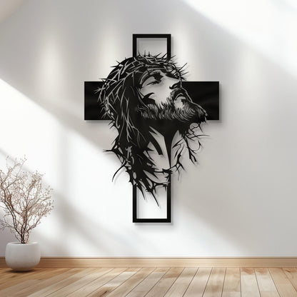🎄✝️Metal Jesus and Cross Wall Art: Christian Home Decor