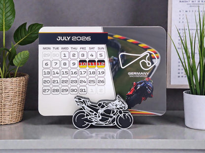 MotoGP 2026 Calendar | MotoGP Race Schedule | Motorsport Gift For Motorcycle Fan | MotoGP Desktop Calendar | Christmas Stocking Stuffer