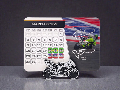 MotoGP 2026 Calendar | MotoGP Race Schedule | Motorsport Gift For Motorcycle Fan | MotoGP Desktop Calendar | Christmas Stocking Stuffer