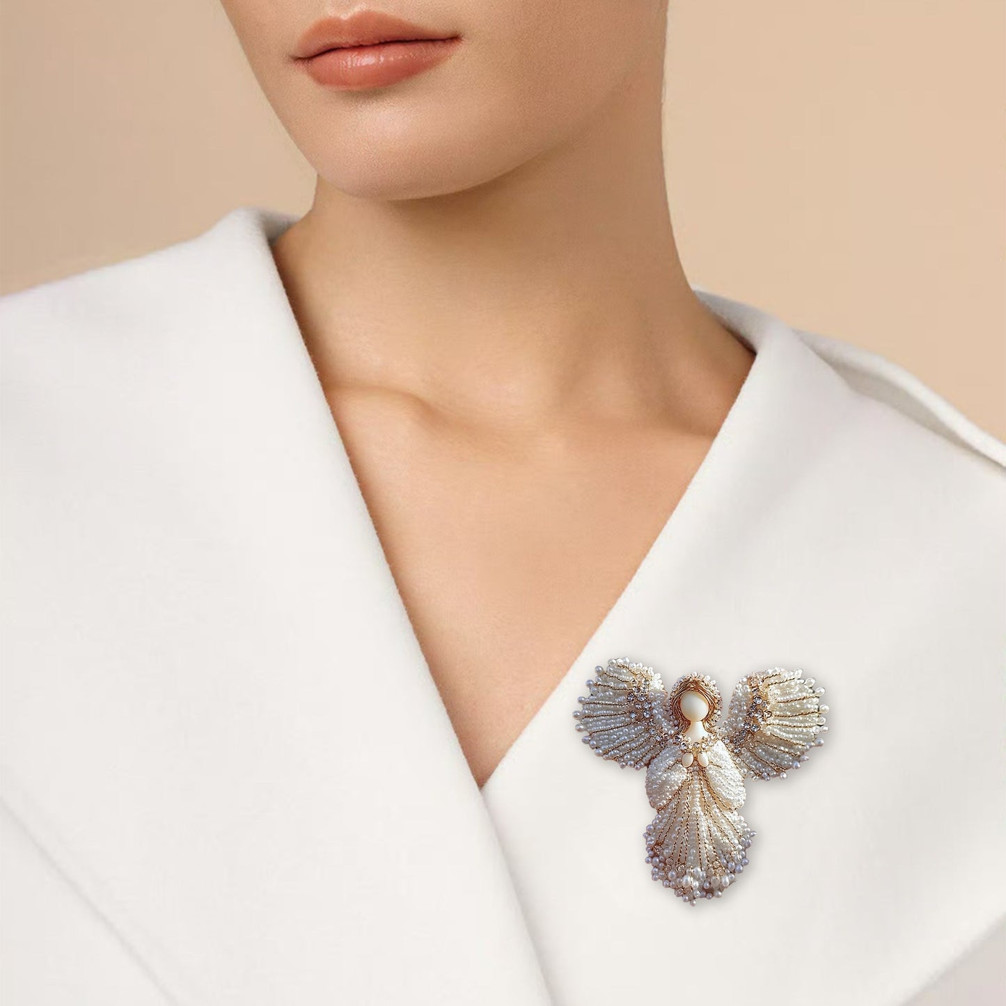 LAST DAY 50% OFF💖Handmade Pearl Angel Brooch