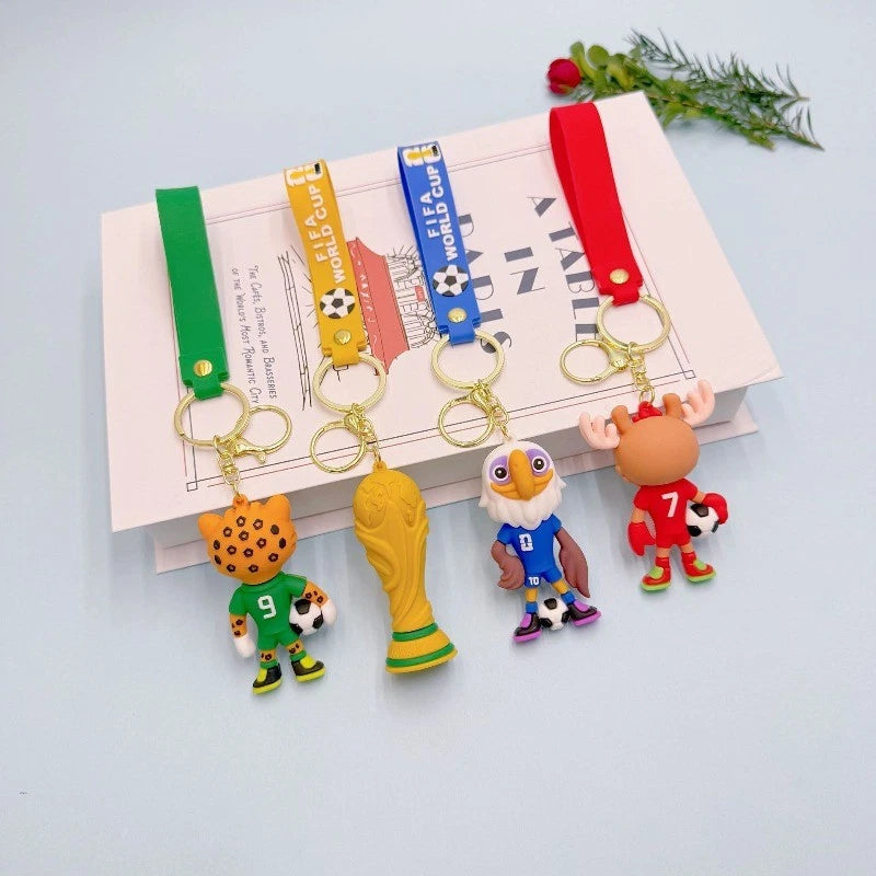 2026 World Cup keychain cartoon mascot pendant fan merchandise car decoration