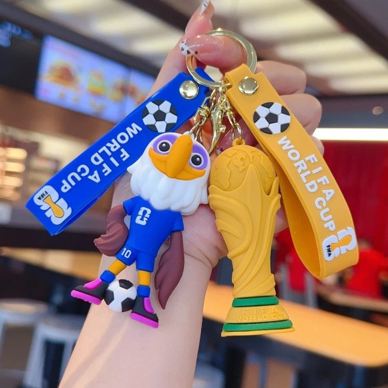 2026 World Cup keychain cartoon mascot pendant fan merchandise car decoration