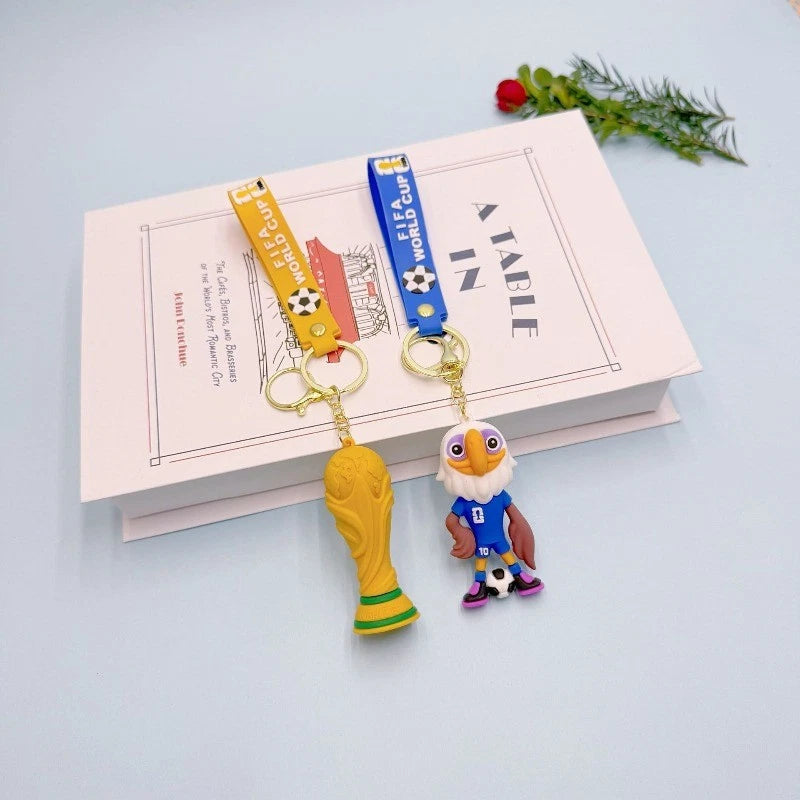 2026 World Cup keychain cartoon mascot pendant fan merchandise car decoration