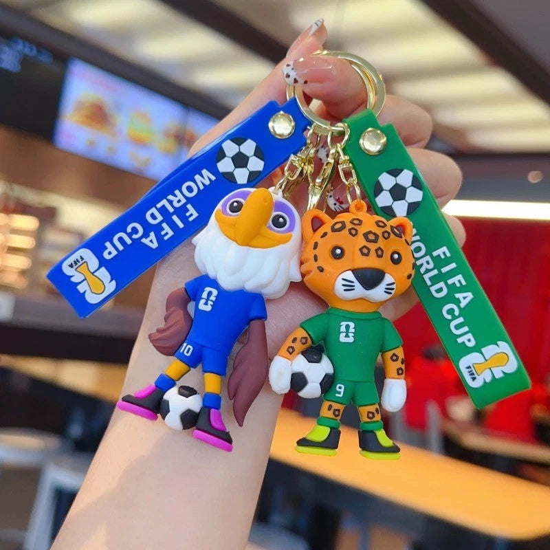2026 World Cup keychain cartoon mascot pendant fan merchandise car decoration