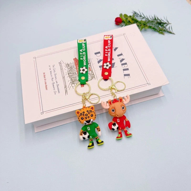 2026 World Cup keychain cartoon mascot pendant fan merchandise car decoration